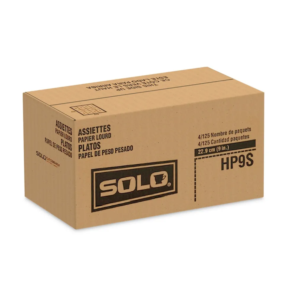 SOLO Bare Eco-Forward 9 in. dia ProPlanet Seal Clay-Coated Paper Dinnerware Plate - White (500/Carton)