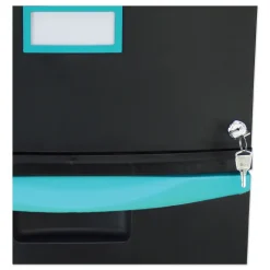 Storex 1 Legal/letter-Size File Drawer 14.75 in. x 18.25 in. x 12.75 in. Single-Drawer Mobile Filing Cabinet - Black/Teal