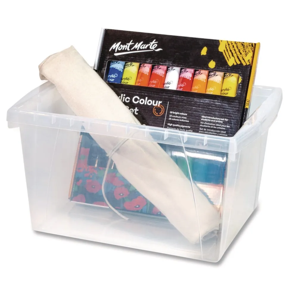 Storex Storage Bins, with Snap-On Lid, 4 gal, 11.25 x 13.53 x 7.87, Translucent, 6/Pack