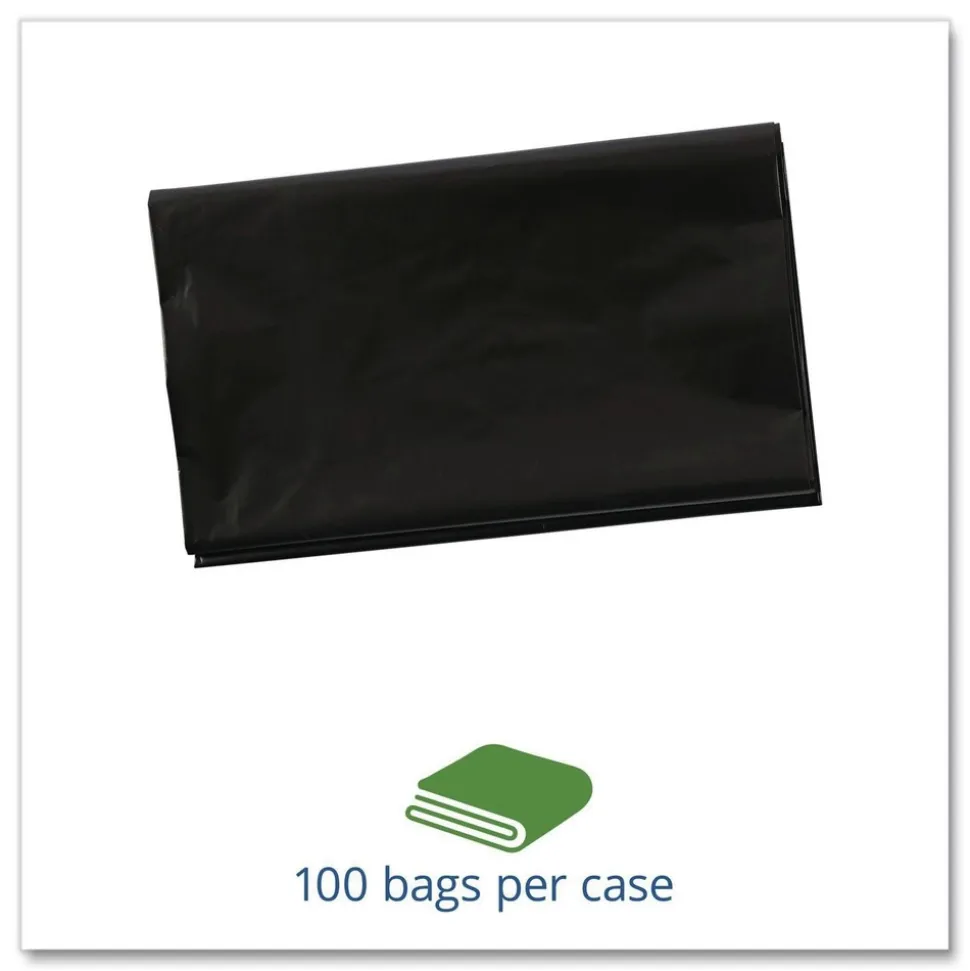 Stout by Envision 36 in. x 58 in. 1.5 mil. 60 Gallon Total Recycled Content Plastic Trash Bags - Brown/ Black (100/Carton)