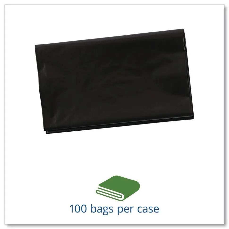 Stout by Envision 38 in. x 60 in. 1.5 mil. 60 Gallon Total Recycled Content Plastic Trash Bags - Brown/ Black (100/Carton)