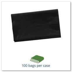 Stout by Envision 33 in. x 40 in. 1.3 mil. 33 Gallon Total Recycled Content Plastic Trash Bags - Brown/ Black (100/Carton)