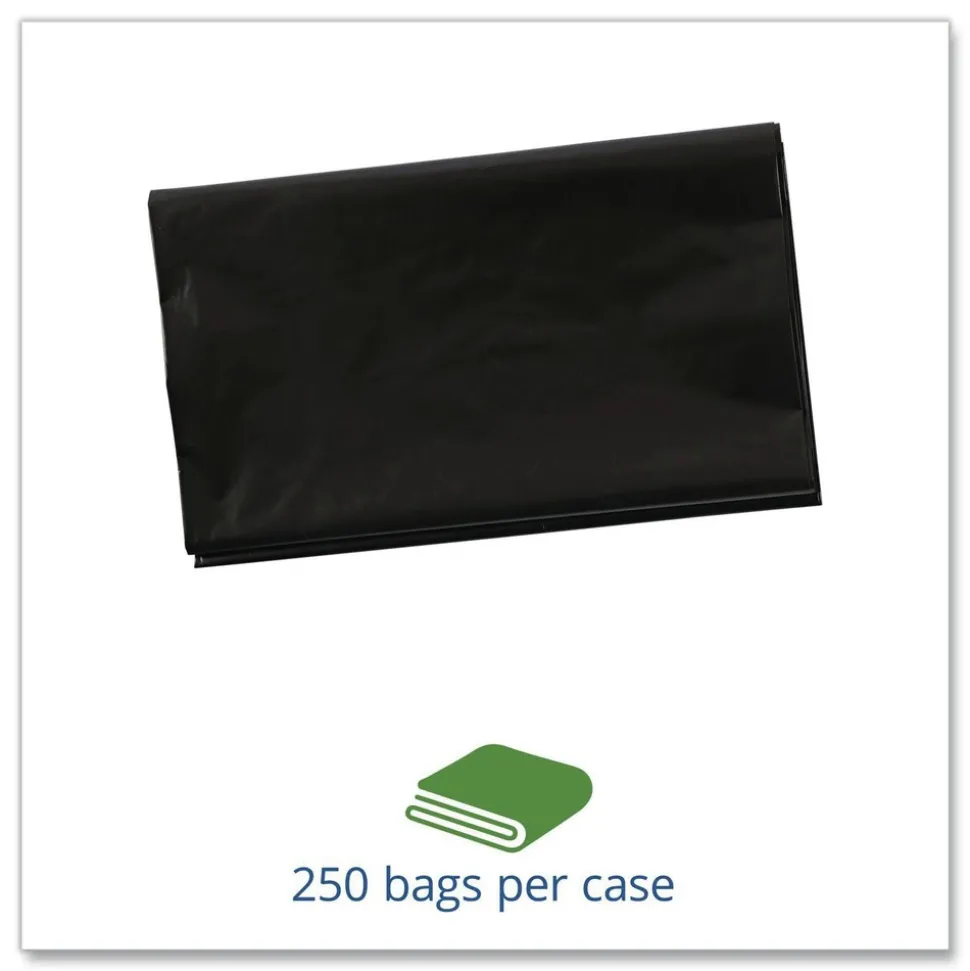 Stout by Envision 24 in. x 24 in. 1 mil. 10 Gallon Total Recycled Content Plastic Trash Bags - Brown/ Black (250/Carton)