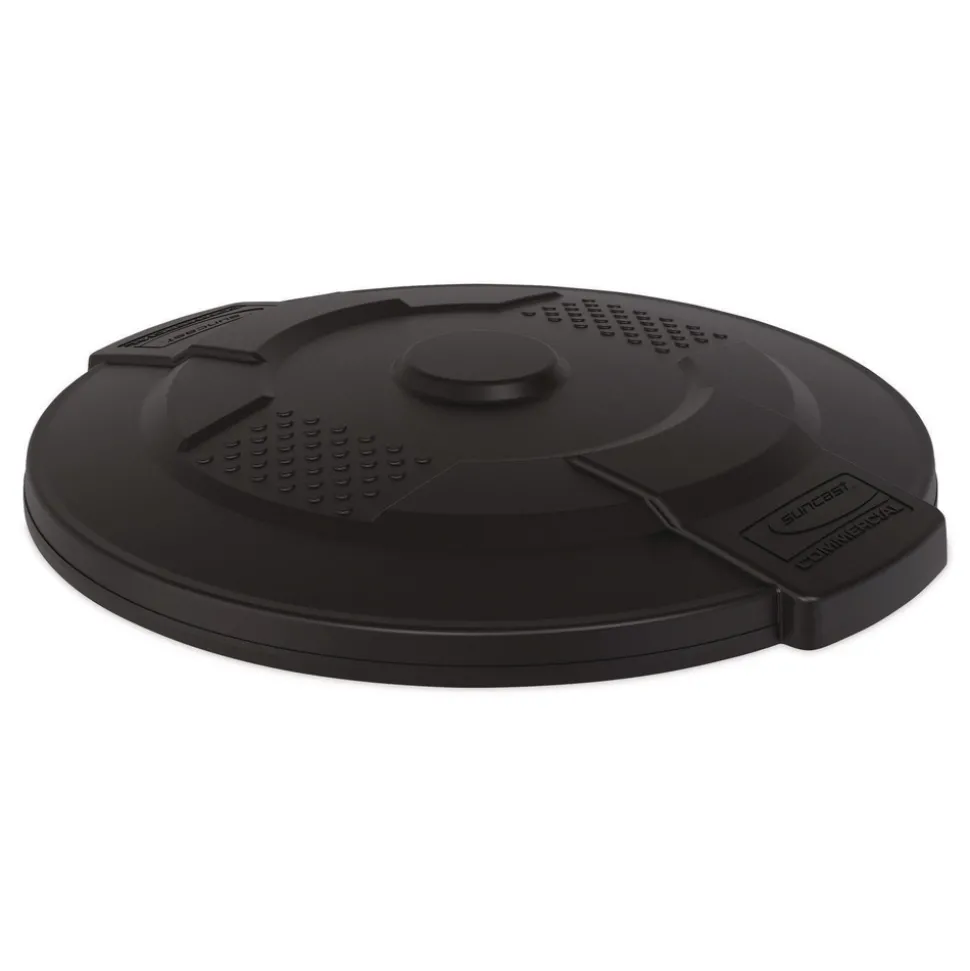 Suncast Commercial Utility Trash Can Lid for 32 gal Trash Can, 22.22-in Diameter x 3-in, Black