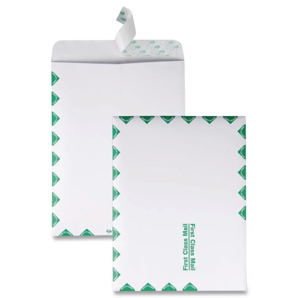 Survivor Tyvek First Class 10 x 13 18 lb. Heavy Square Flap Open End Expansion Mailers - White (100/Carton)