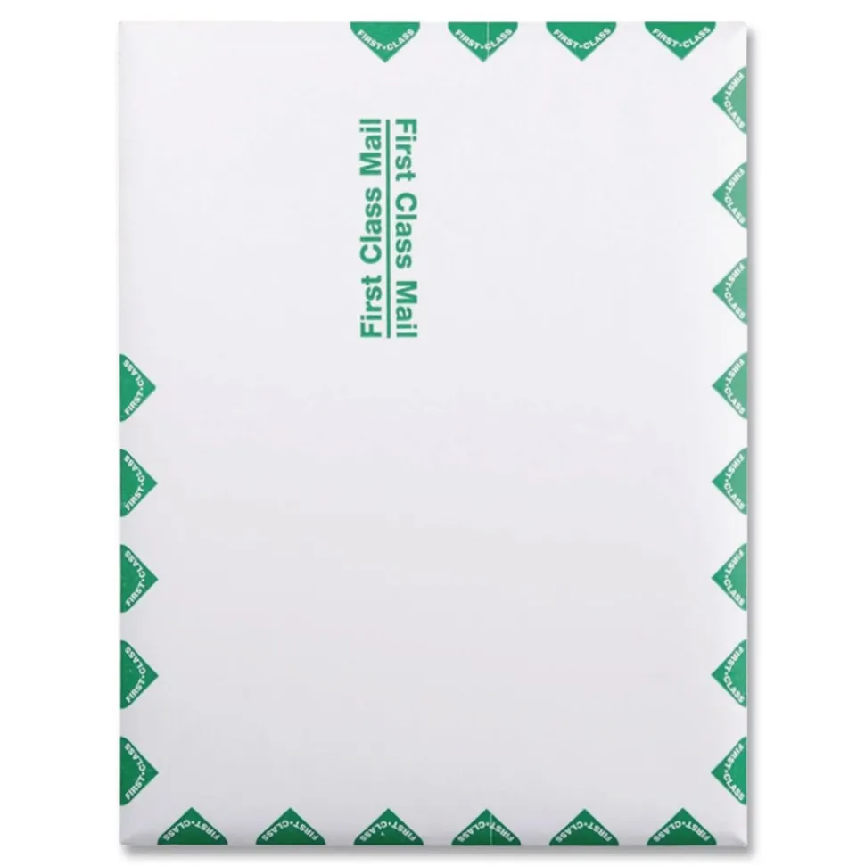 Survivor Tyvek First Class 10 x 13 18 lb. Heavy Square Flap Open End Expansion Mailers - White (100/Carton)