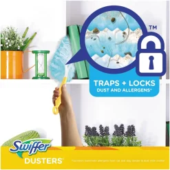 Swiffer Dusters Starter Kit with Dust Lock Fiber and 6 in. Handle - Blue/Yellow (6/Carton)