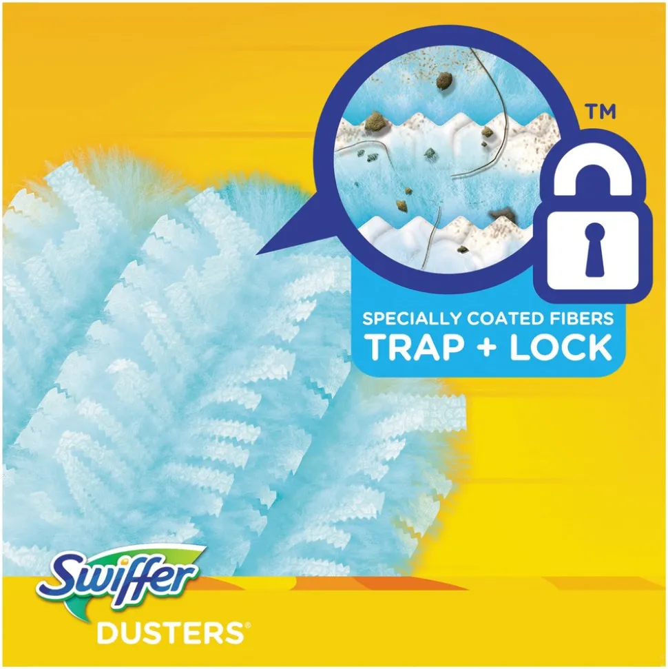 Swiffer Dust Lock Fiber 6 in. Handle Dusters Starter Kit - Blue/Yellow (1-Kit)