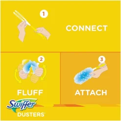 Swiffer Dust Lock Fiber 6 in. Handle Dusters Starter Kit - Blue/Yellow (1-Kit)