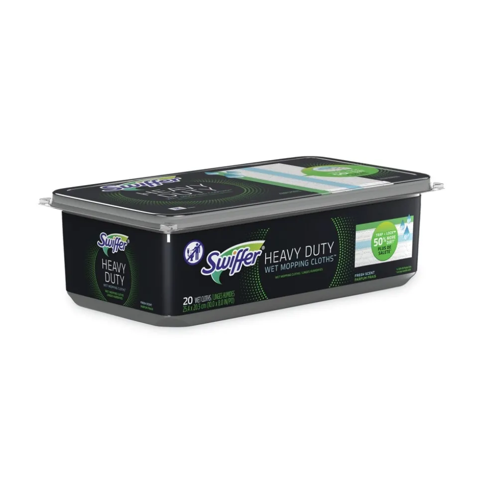 Swiffer 10 in. x 8 in. Heavy-Duty Wet Refill Cloths - Open Window Fresh (120/Carton)