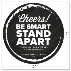Tabbies BeSafe Messaging 12 in. Floor Decals - Black/White (6/Pack)