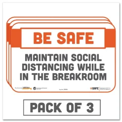 Tabbies BeSafe Messaging 9 in. x 6 in. Repositionable Wall/Door Signs - White (3/Pack)