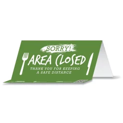 Tabbies BeSafe Messaging 8 in. x 3.87 in. Table Top Tent Card - Green (10/Pack)