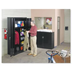 Tennsco 48 in. x 18 in. x 78 in. Assembled Jumbo Steel Storage Cabinet - Black