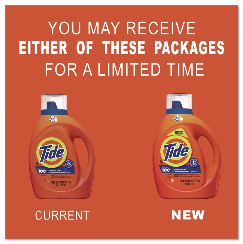 Tide 84 oz 64 Loads HE Liquid Laundry Detergent - Original Scent (4/Carton)