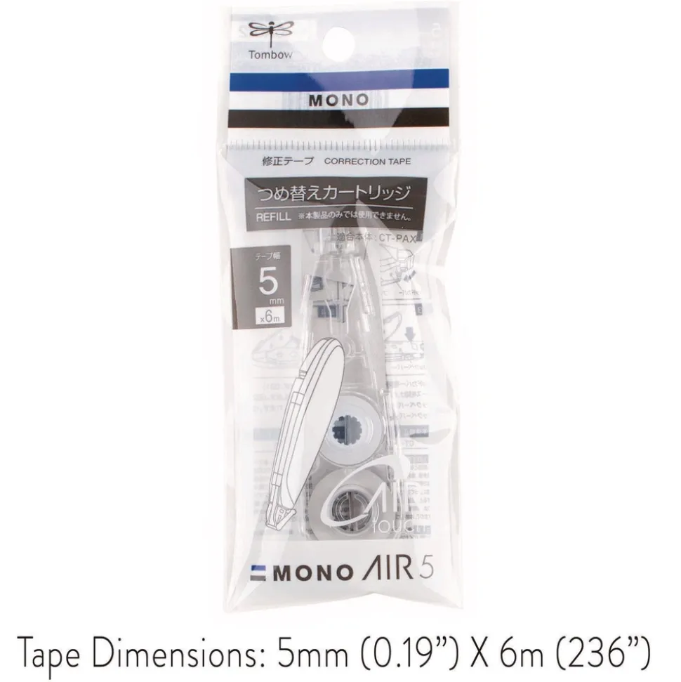 Tombow MONO Air 0.19 in. x 236 in. Refill Pen-Type Correction Tape - Clear Applicator