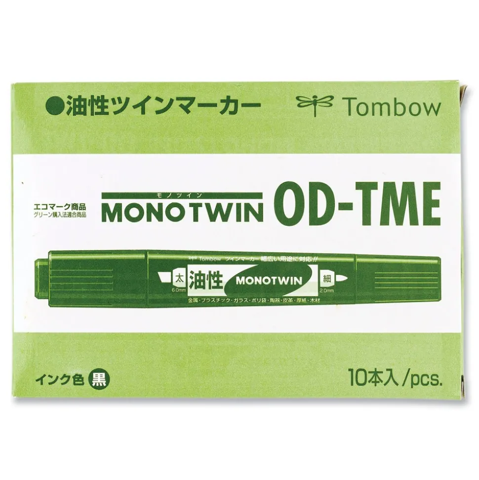 Tombow Mono Twin Fine/Broad Tips Bold Permanent Marker - Blue (10/Box)
