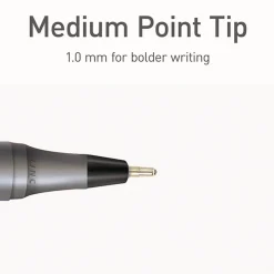 TOPS Medium 1 mm PENTONIC Stick Ballpoint Pen - Assorted Ink Colors/Charcoal Gray Barrel (25/Pack)