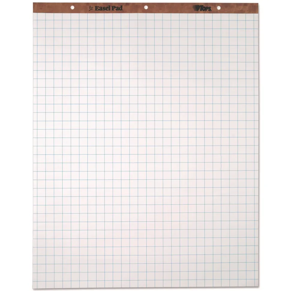 TOPS 50 Sheets 27 in. x 34 in. Quadrille Rule Easel Pads - White (4/Carton)