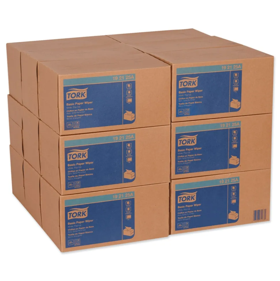 Tork 192125A 9 x 10.25 2-Ply Multipurpose Paper Wiper - White (18/Carton)