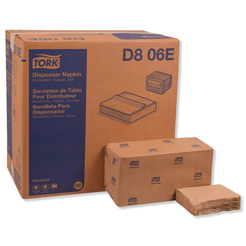 Tork D806E Advanced 1-Ply 12 in. x 17 in. Masterfold Dispenser Napkins - Natural (12/Carton)