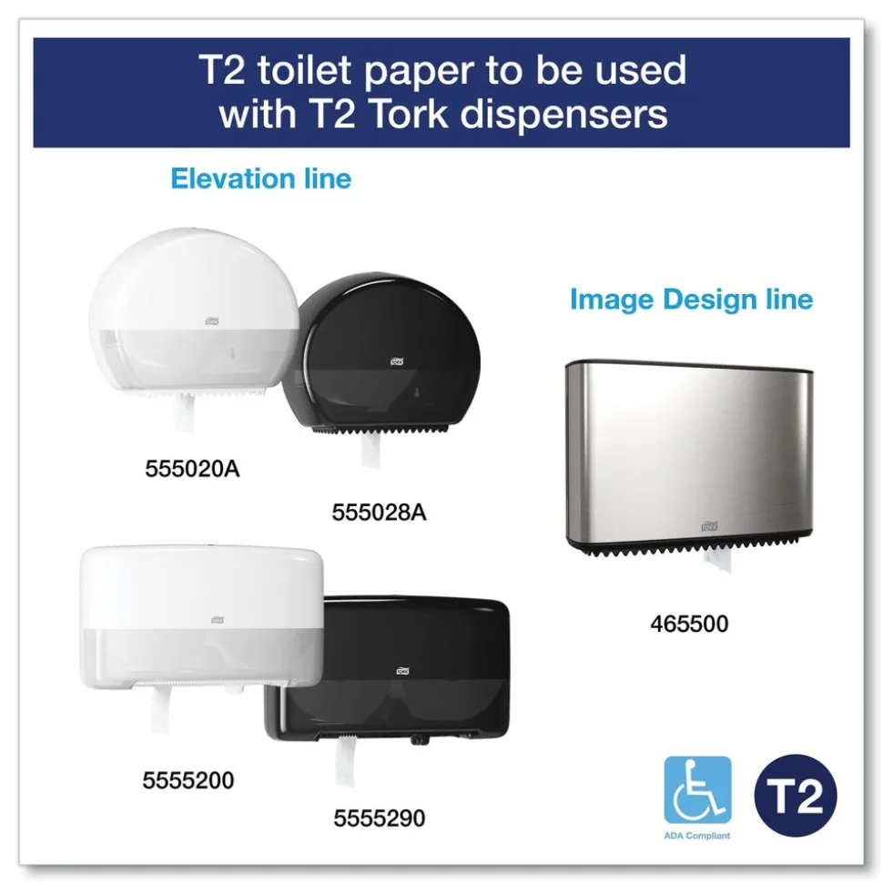 Tork 3.48 in. x 751 ft. Septic Safe, 2-Ply Advanced Jumbo Bath Tissue - White (12 Rolls/Carton)
