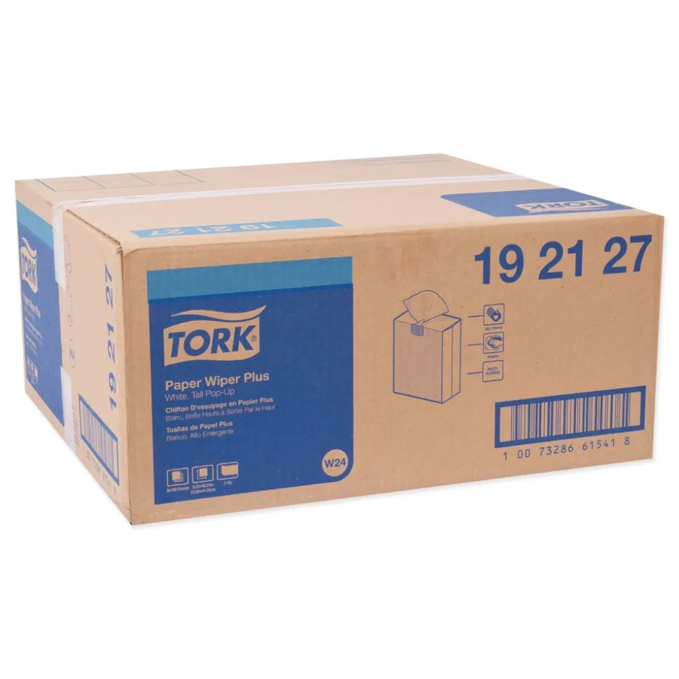 Tork 9.25 in. x 16.25 in. Multipurpose Paper Wiper - White (8/Carton)