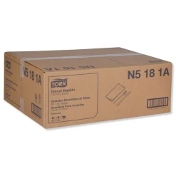 Tork N5181A 1-Ply 15 in. x 17 in. 1/8 Fold Universal Dinner Napkins - White (3000/Carton)