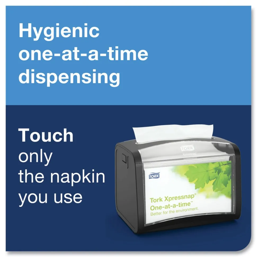 Tork 1-Ply Bag-Pack 13 in. x 8.5 in. Xpressnap Interfold Dispenser Napkins - White (6000/Carton)