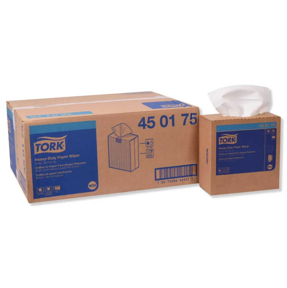 Tork 1 Ply Heavy-Duty Paper Wiper - Unscented, White (900/Carton)
