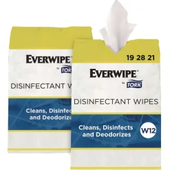Tork 1-Ply 8 x 6 Disinfectant Wipe Jumbo Rolls - Lemon/White (2/Carton)