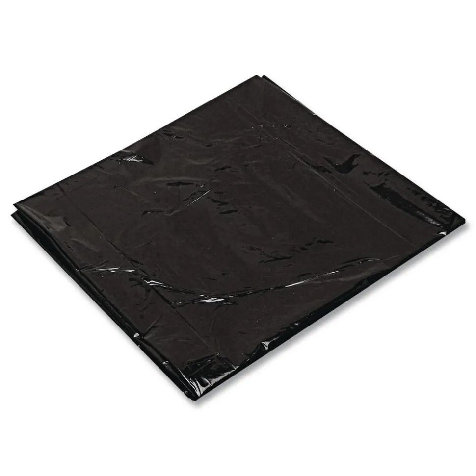 Trinity Plastics 33 in. x 39 in. 33 gal. 1.25 mil Flat Pack Low-Density Can Liners - Black (100/Carton)