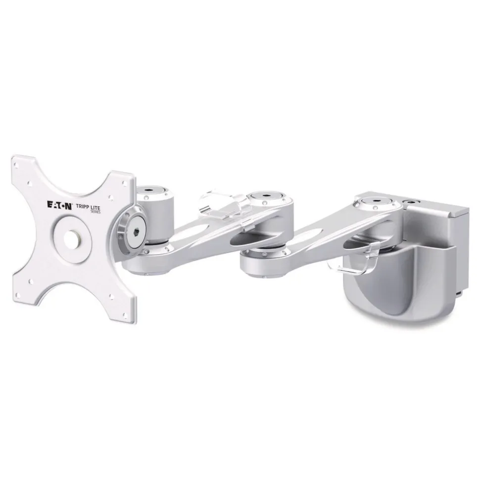 Tripp Lite Dual-Extension Monitor Mount for Slat Wall System for 32-in TVs 4.9w x 4.7d x 20.5h Silver Supports 22 lb