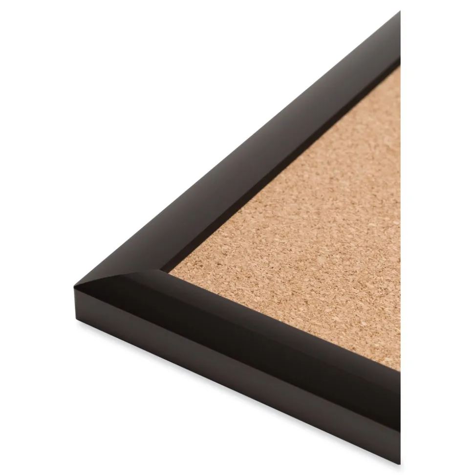 U Brands 72 in. x 48 in. Cork Bulletin Board - Tan Surface/Black Aluminum Frame