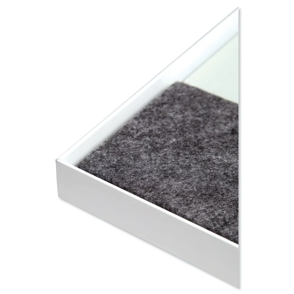 U Brands 3N1 48 x 36 Magnetic Glass Dry Erase Combo Board - Gray/White Surface/White Frame