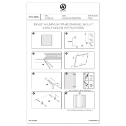 U Brands PINIT 35 x 35 Magnetic Dry Erase Undated One Month Calendar - White