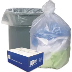 Ultra Plus 45 Gallon 12 microns 40 in. x 48 in. Can Liners - Natural (250/Carton)