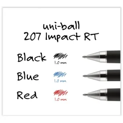uni-ball 207 Impact RT Gel Bold 1 mm Conical Tip Pen Refills - Black Ink (2/Pack)