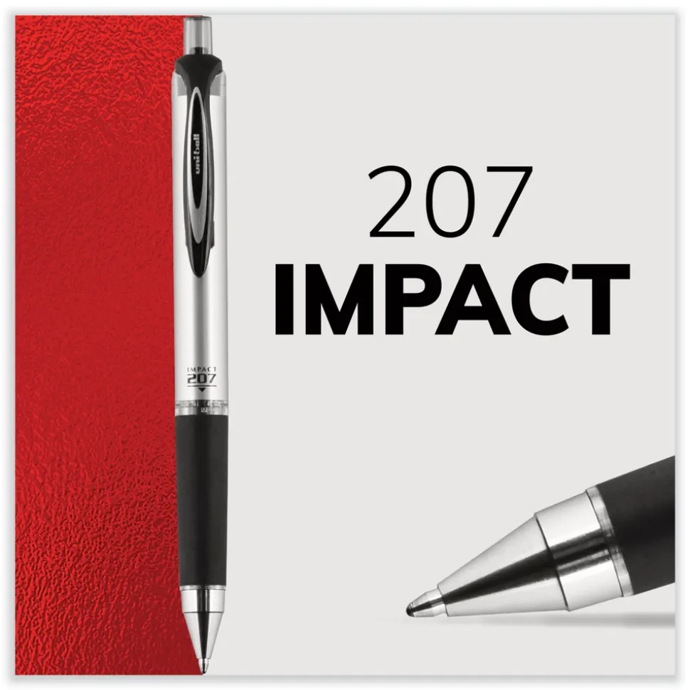 uni-ball 207 Impact RT Gel Bold 1 mm Conical Tip Pen Refills - Black Ink (2/Pack)