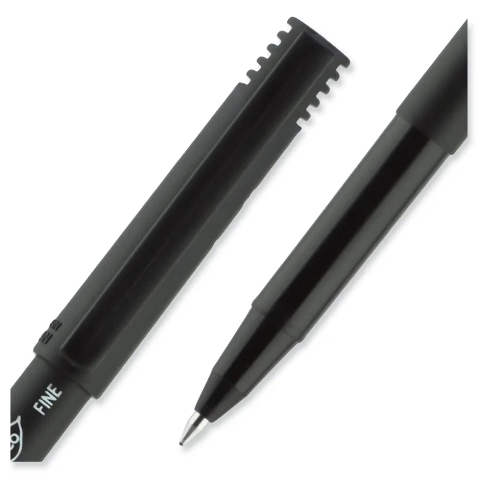 uni-ball ONYX Fine 0.7 mm Roller Ball Pen - Black Ink/Black Barrel (1-Dozen)