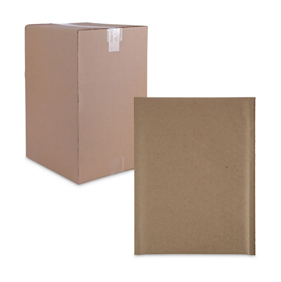 Universal 6 in. x 10 in. Barrier Bubble Air Cell Cushion Self-Adhesive Closure #0 Natural Self-Seal Cushioned Mailer - Kraft (200/Carton)