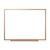 Universal 48 in. x 36 in. Deluxe Melamine Dry Erase Board - Melamine White Surface, Oak Fiberboard Frame