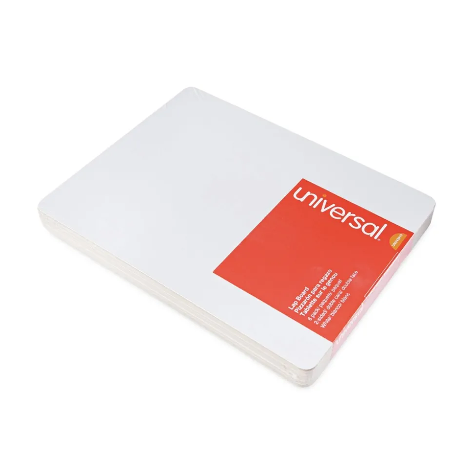 Universal 11.75 in. x 8.75 in. Unruled Lap/Learning Dry-Erase Board - White Surface (6/Pack)