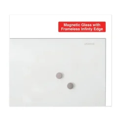 Universal UNV43202 Frameless 36 in. x 24 in. Magnetic Glass Marker Board - White