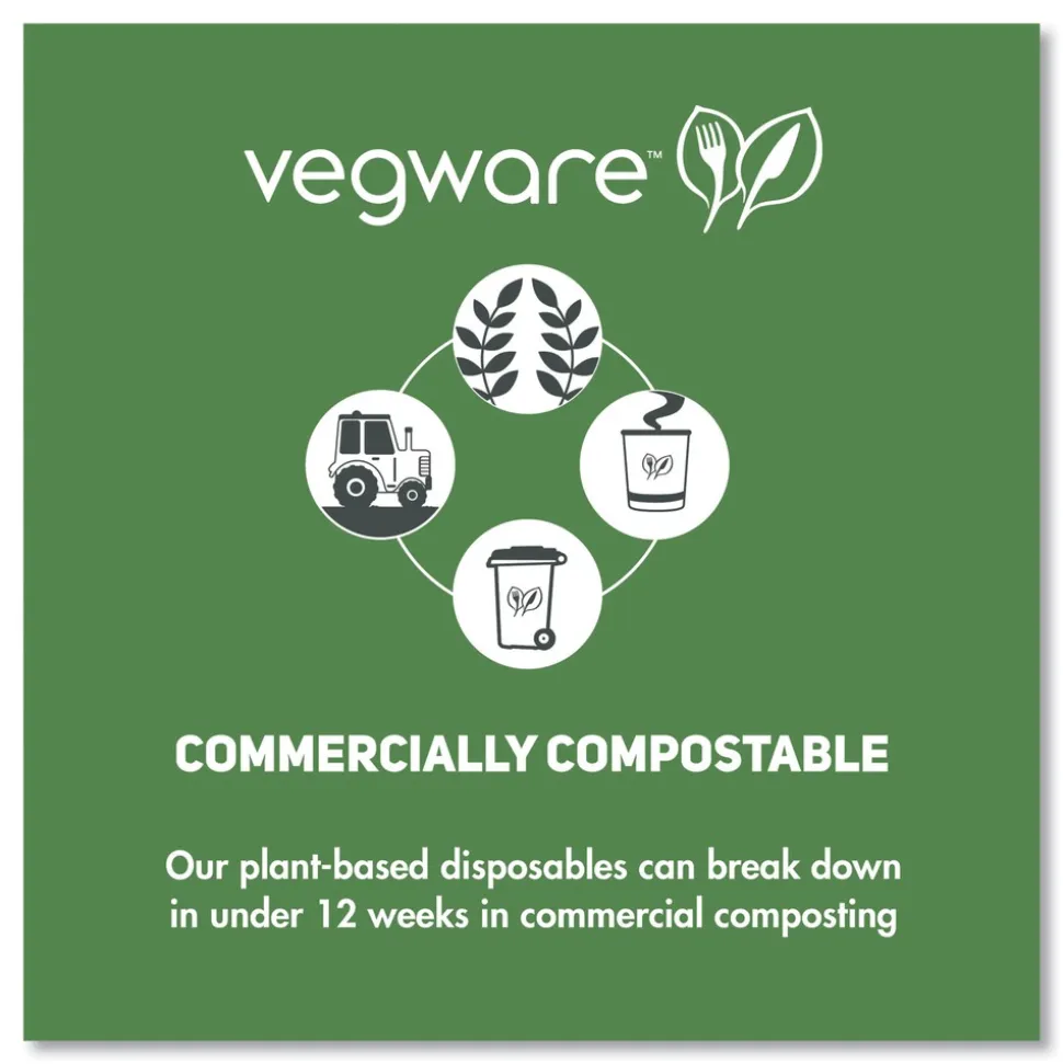 Vegware 6.1 in. x 9 in. x 2.9 in. Nourish Molded Fiber Compostable Sugarcane Takeout Containers - Natural (200/Carton)