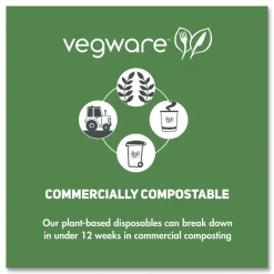 Vegware 12 oz. 89-Series Paper Hot Cup - White/Green (1000/Carton)