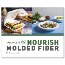 Vegware 7.9 in. x 7.9 in. x 2.9 in. Nourish Molded Fiber Compostable Sugarcane Takeout Containers - White (200/Carton)