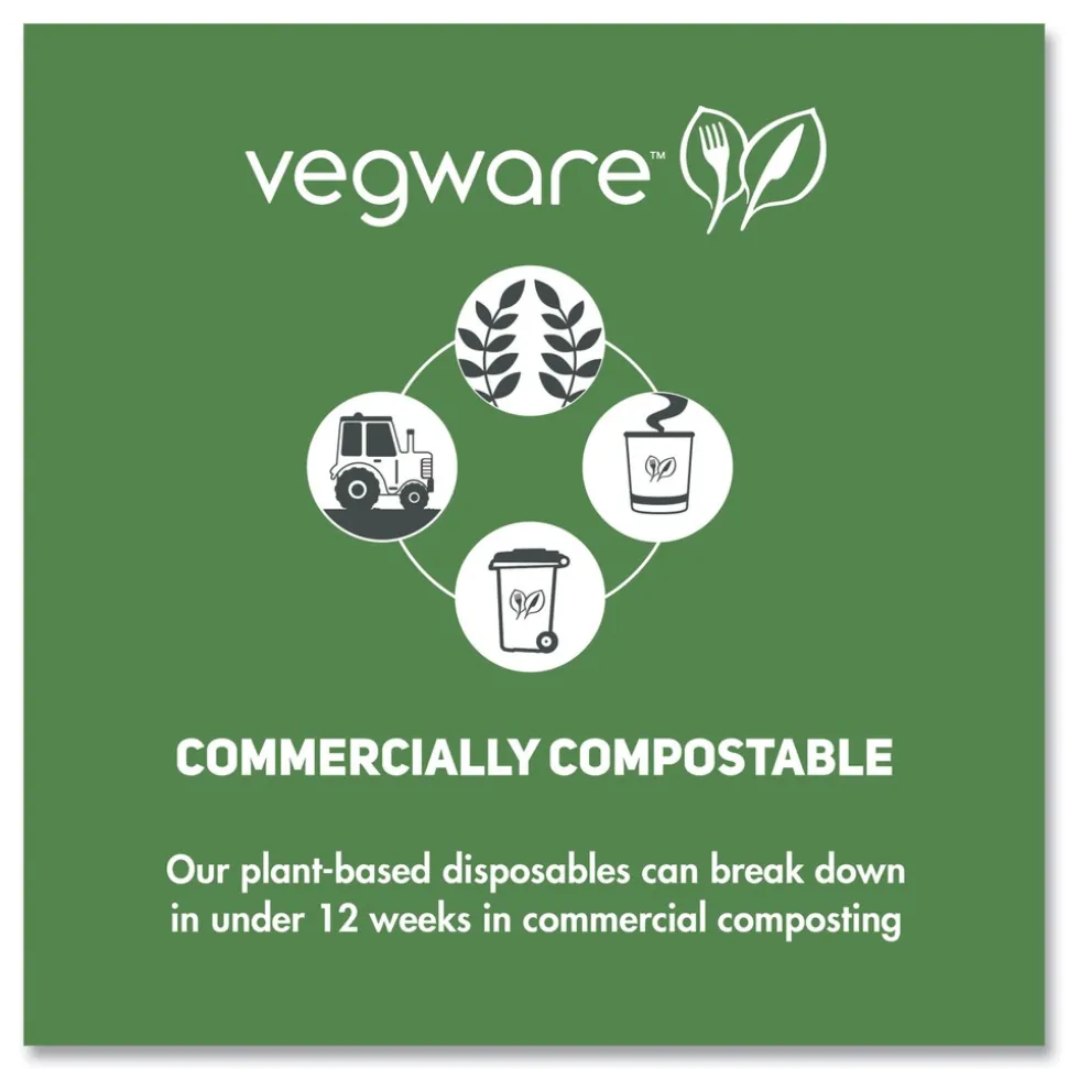 Vegware 7 oz. 76-Series Plastic Cold Cup - Clear/Green (1000/Carton)