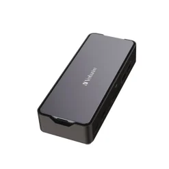 Verbatim 15-in-1 256GB Vi3000 SSD Audio/DisplayPort/HDMI/Micro SD/RJ45/SD/USB-A/USB-C USB-C Pro Docking Station - Gray