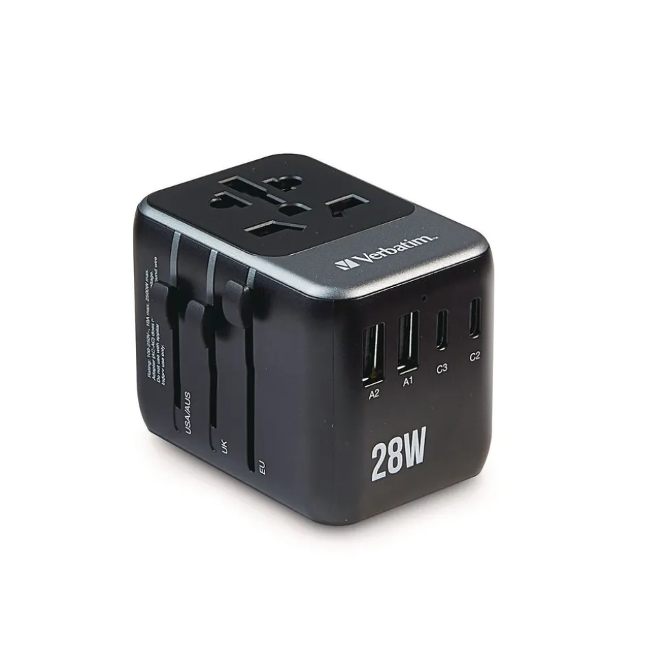 Verbatim UTA-07 3-USB-A/3-USB-C Universal Travel Adapter